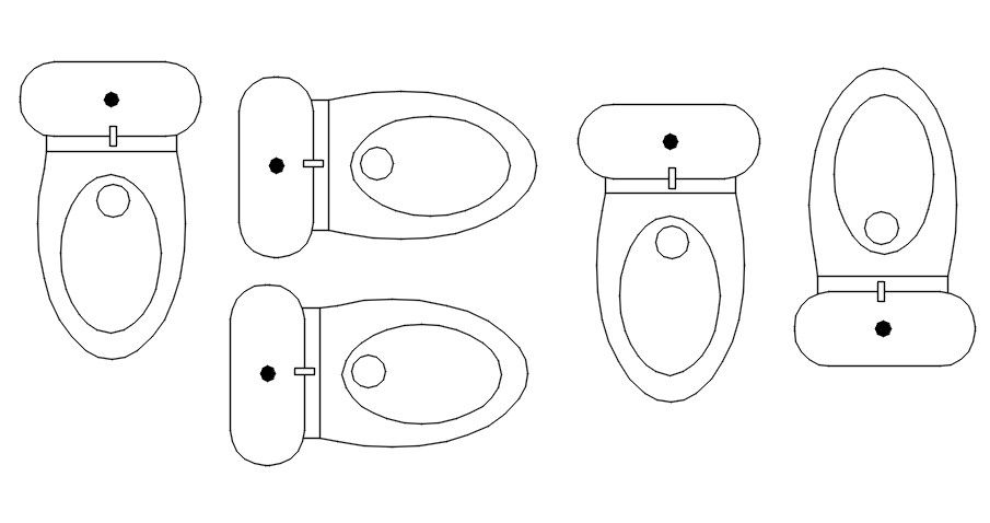 WC cad blocks details in AutoCAD, dwg file.