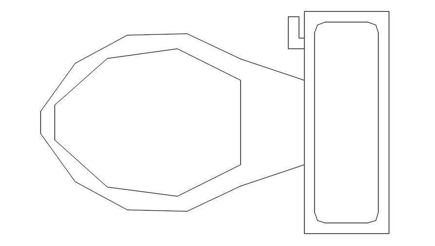 WC layout 2d plan cad blocks in AutoCAD, dwg file.