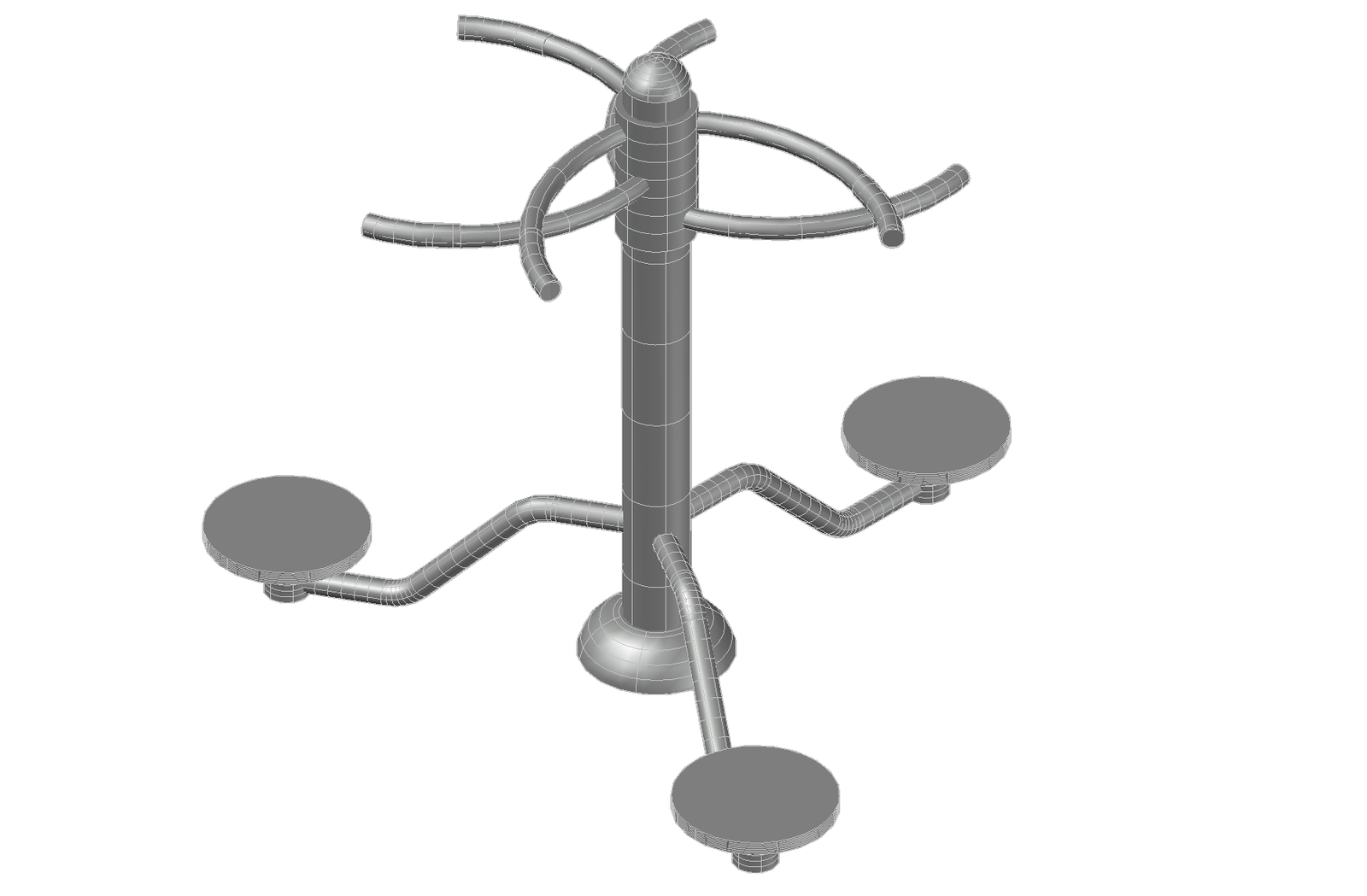 Waist twister machine plan detail dwg file.