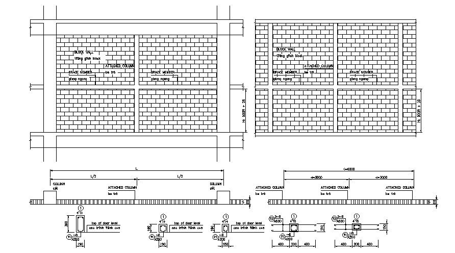 Wall Construction CAD Plan dwg File