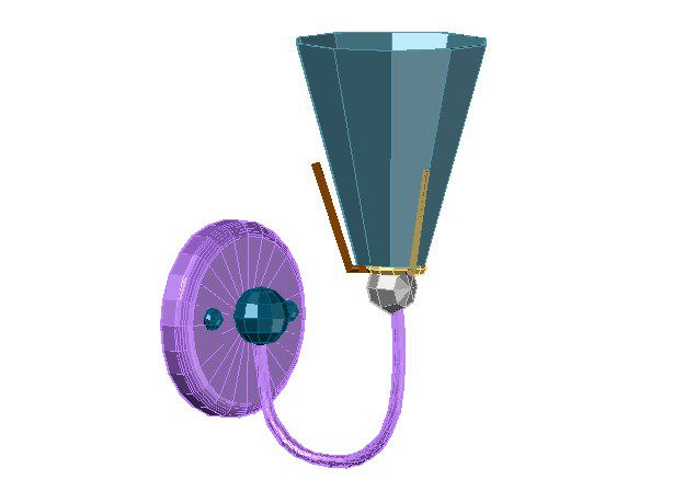 Wall Mounted 3d Lamp Free DWG File