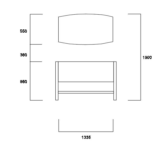 Wall Mounted Glass Wash Basin DWG File