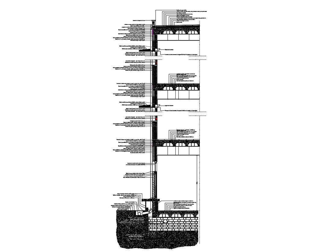 Wall Section With Roof Gutter Detail