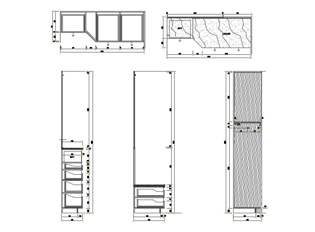 Wall Shelf Design CAD Block