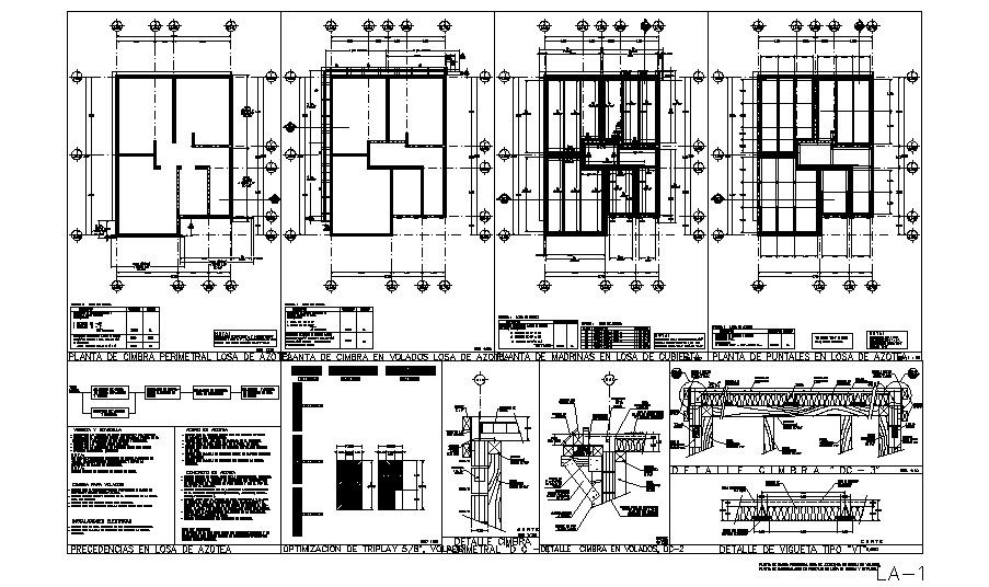 Wall construction, foundation and cover plan cad structure details dwg file