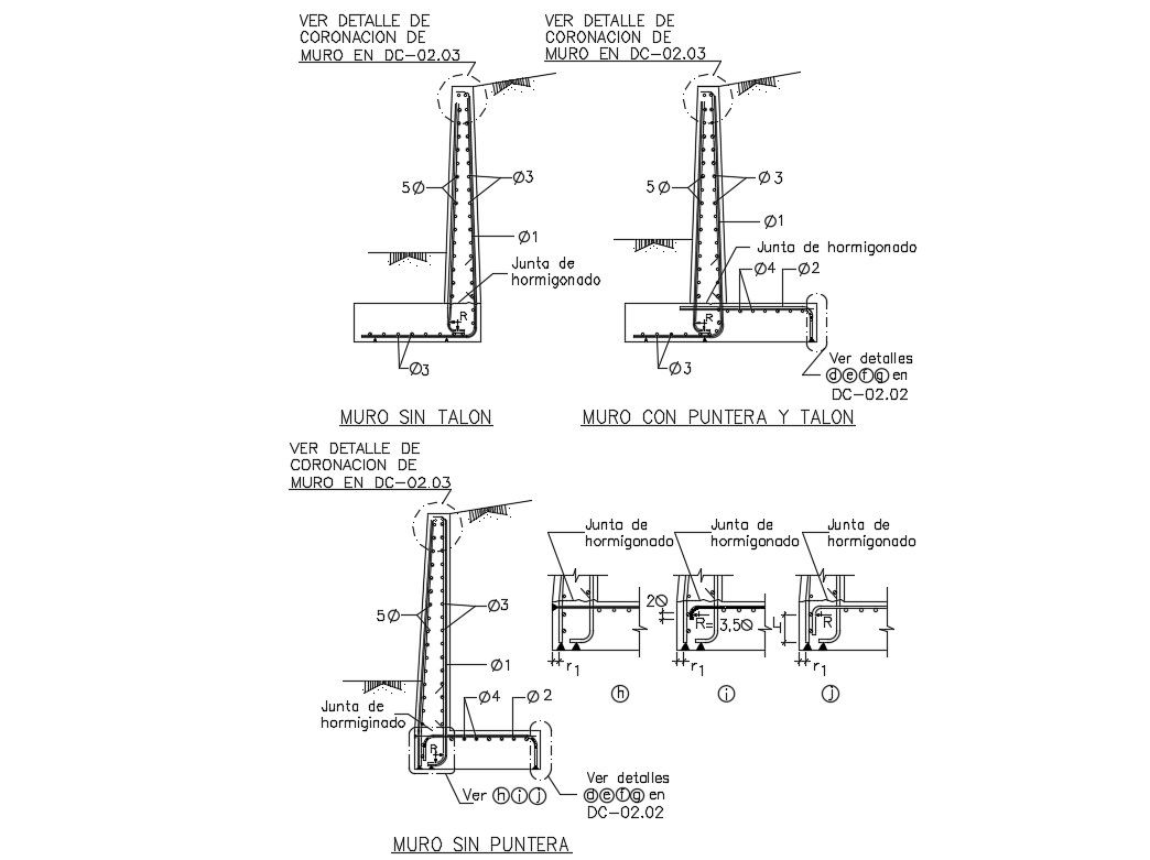 Wall construction details with column and beam cad drawing details dwg file