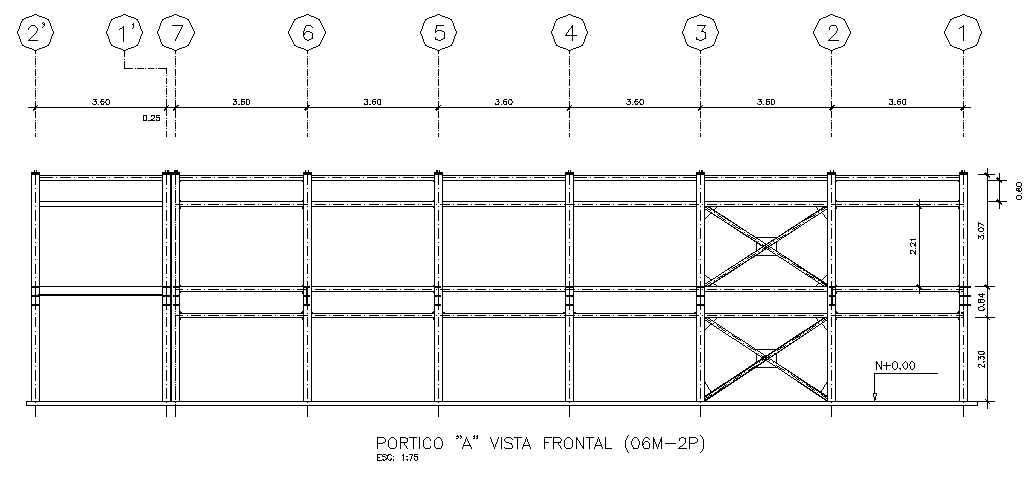 Wall elevation working plan detail dwg file
