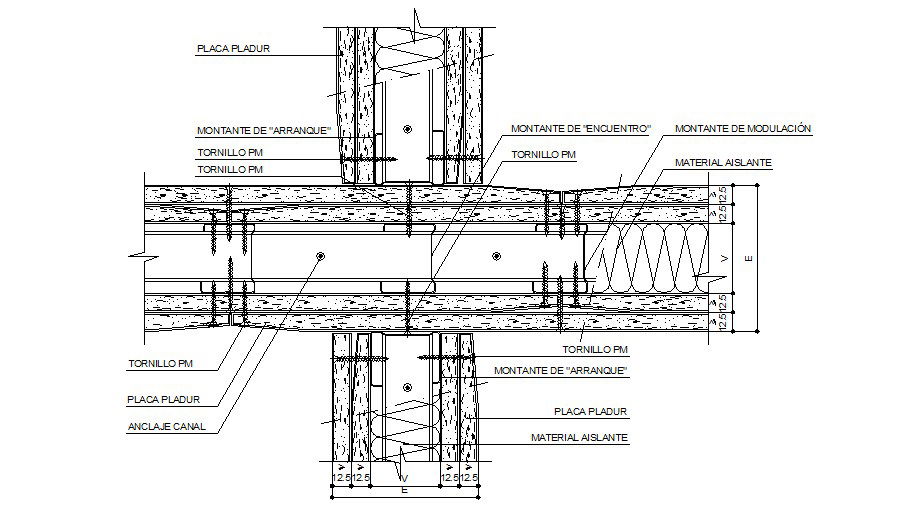 Wall meeting and construction cad drawing details dwg file