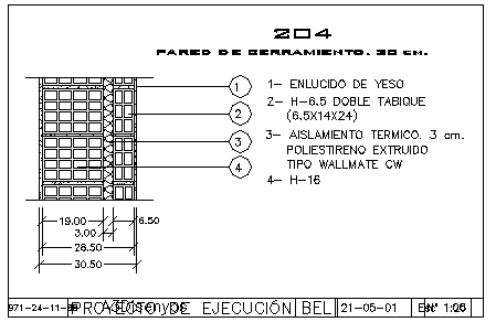 Wall of water heater clay brick insulating 20cm thick design drawing