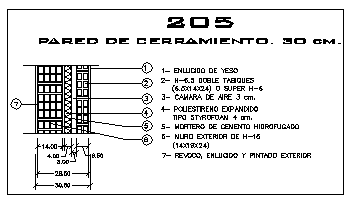 Wall of water heater clay brick insulating 30cm thick design drawing