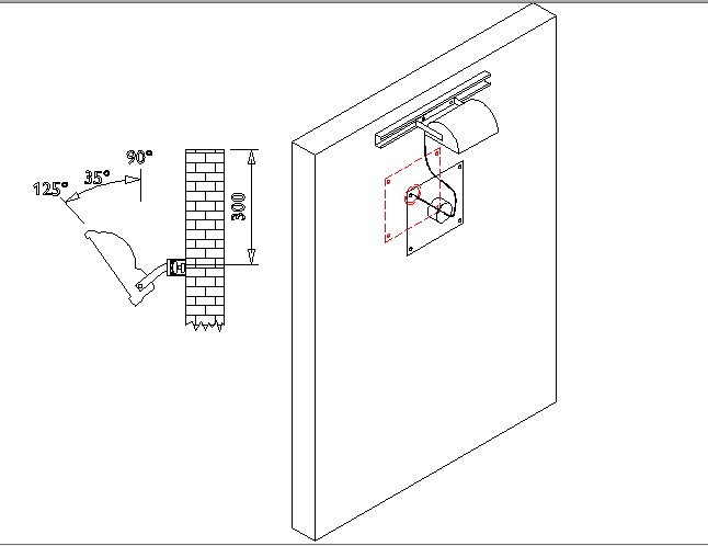 Wall reflector typical installation details dwg file