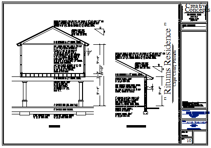 Wall section design drawing of Bungalow design drawing