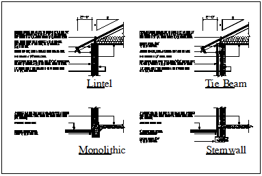 Wall section detail design drawing of Bungalow design drawing