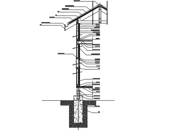 Wall section detail dwg file