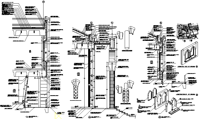 Wall section detail dwg file