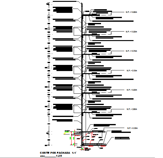 Wall section detail dwg file