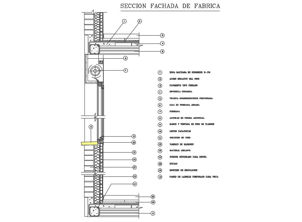 Wall section details by flat slab cad structure details dwg file