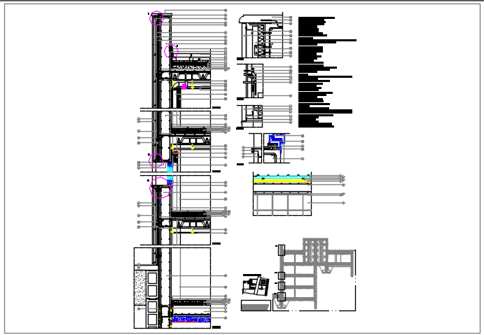 Wall section details dwg files