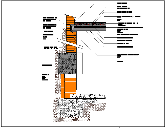 Wall section plan of building dwg file