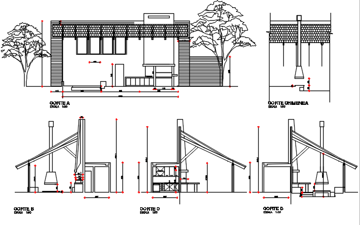 Wall section view of garden area detail dwg file