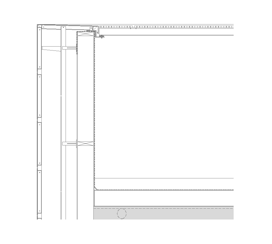 Wall structure detail section 2d view layout file