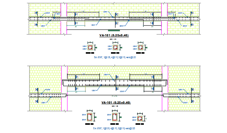 Wall to Beam section detail dwg file