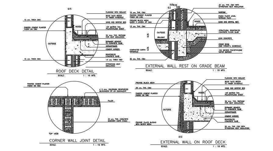 Wall And Roof joinery Section AutoCAD File