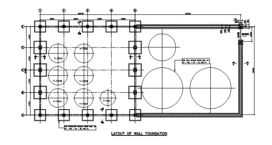 Wall Foundation Layout Plan Download AutoCAD DWG File