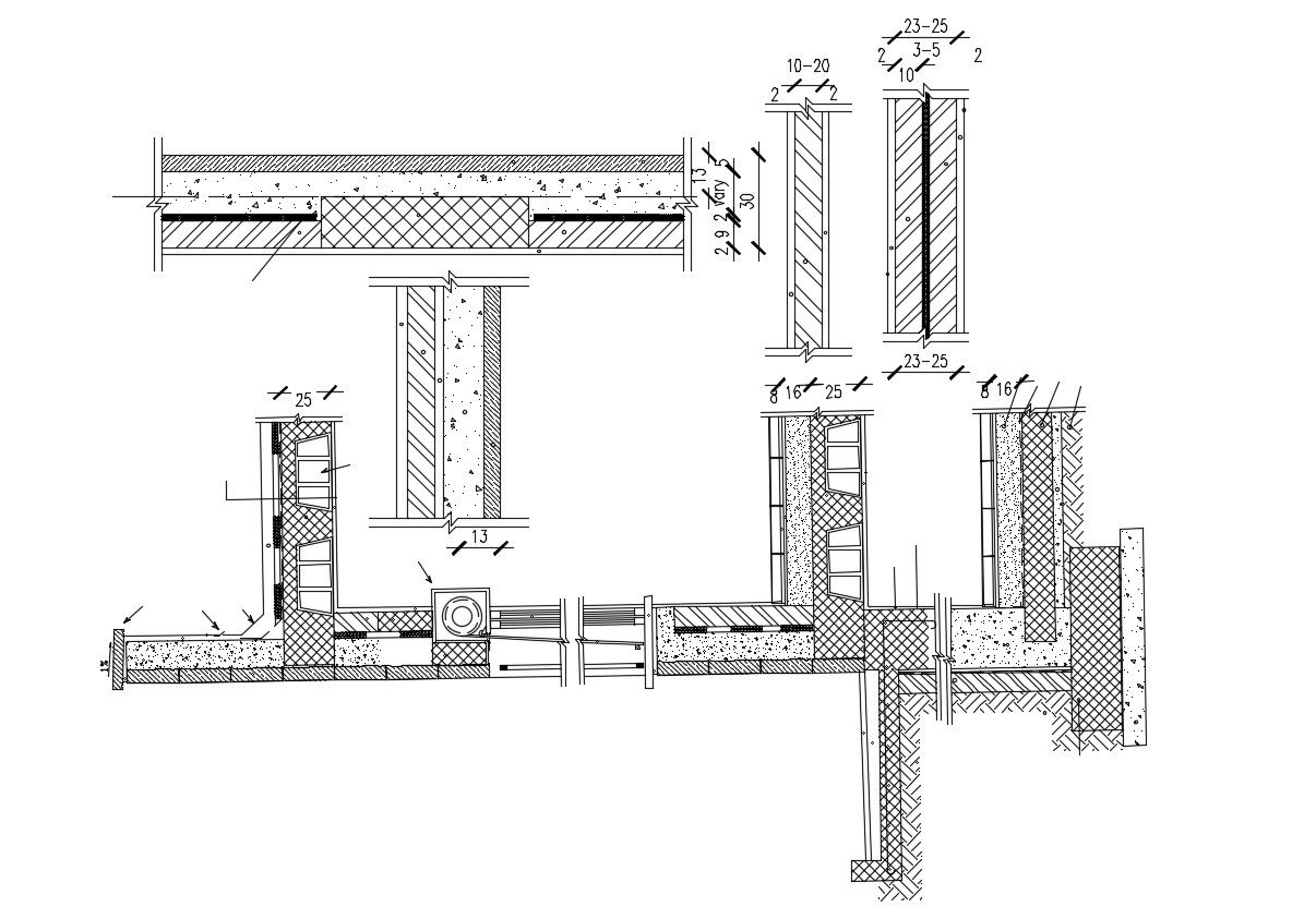 Wall Insulation Section Drawing Free CAD Drawing