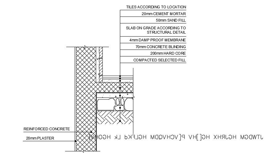 Wall Section With Column AutoCAD File