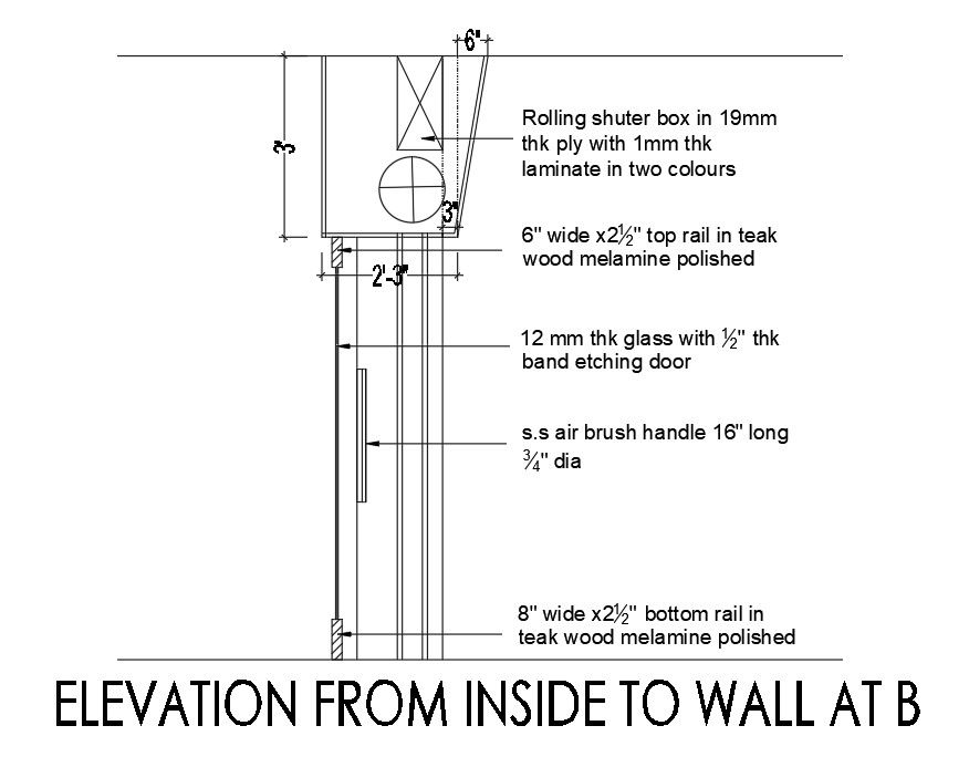 Wall Section With Rolling Shutter Drawing Download Free DWG File