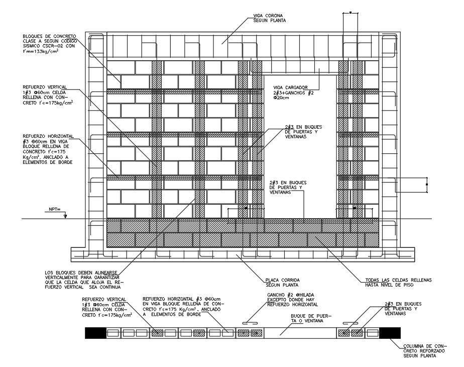 Wall Structure CAD Blocks Drawing Free Download DWG File
