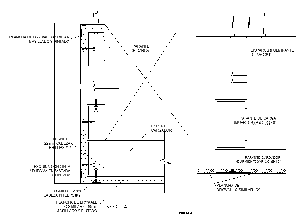 Wall With Furniture Fixing CAD Drawing Download DWG File