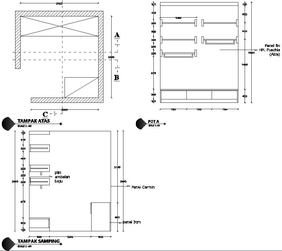 Wall hanging Shelf design in AutoCAD, dwg file.