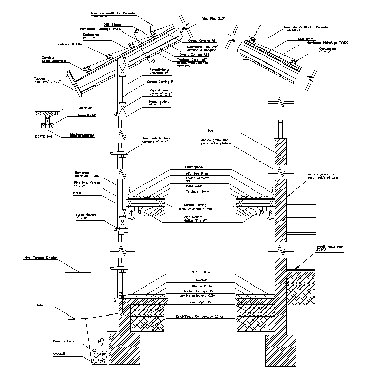 Wall section cad drawing is given in this cad file. Download this 2d cad file now.