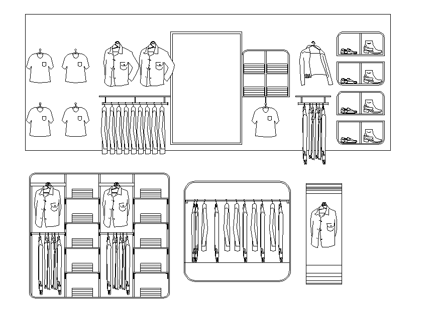 Wardrobe detailing front elevation