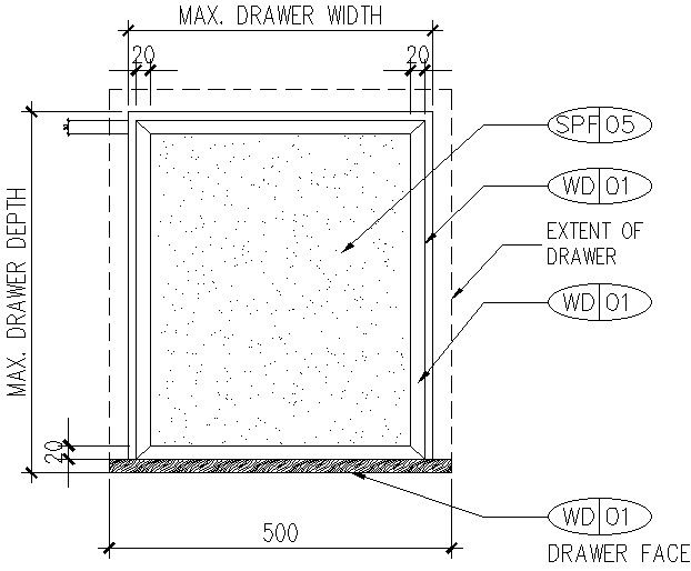 Wardrobe Drawer Detail Drawing.