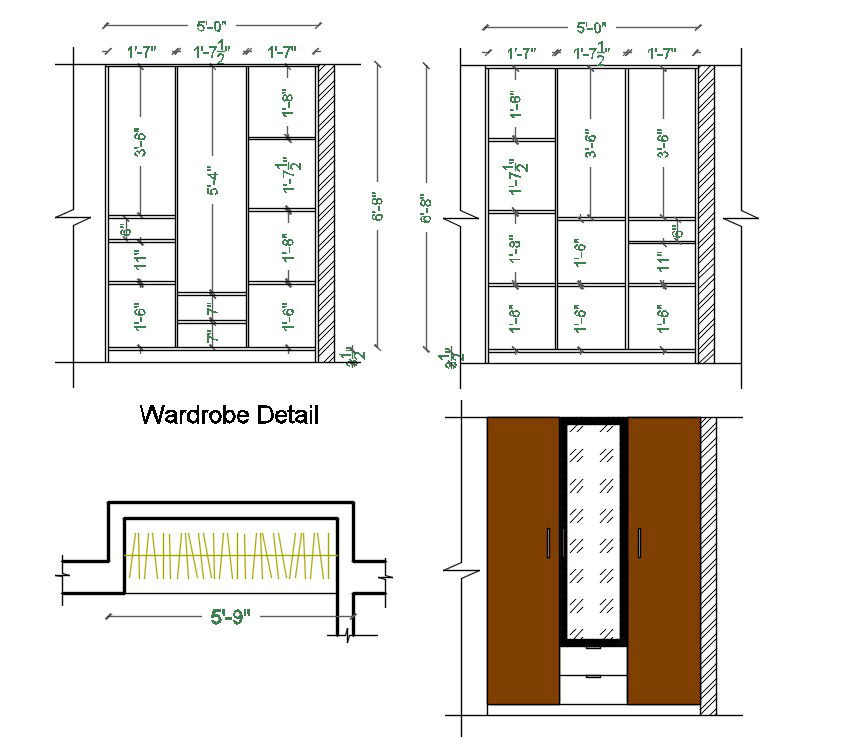 Wardrobe Drawing Free CAD Blocks DWG File
