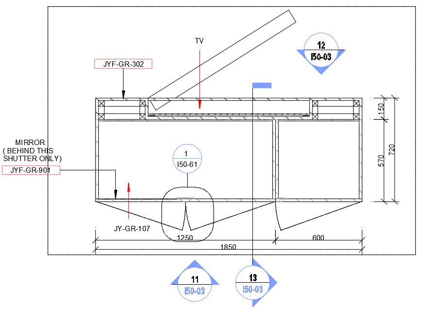 Wardrobe detail drawing presented in this cad drawing file. Download this 2d AutoCAD drawing file.