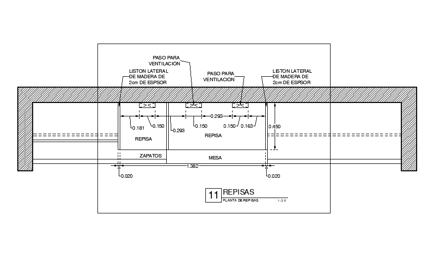 Wardrobe Top Plan Detail specified in 2D AutoCAD Drawing File Layout
