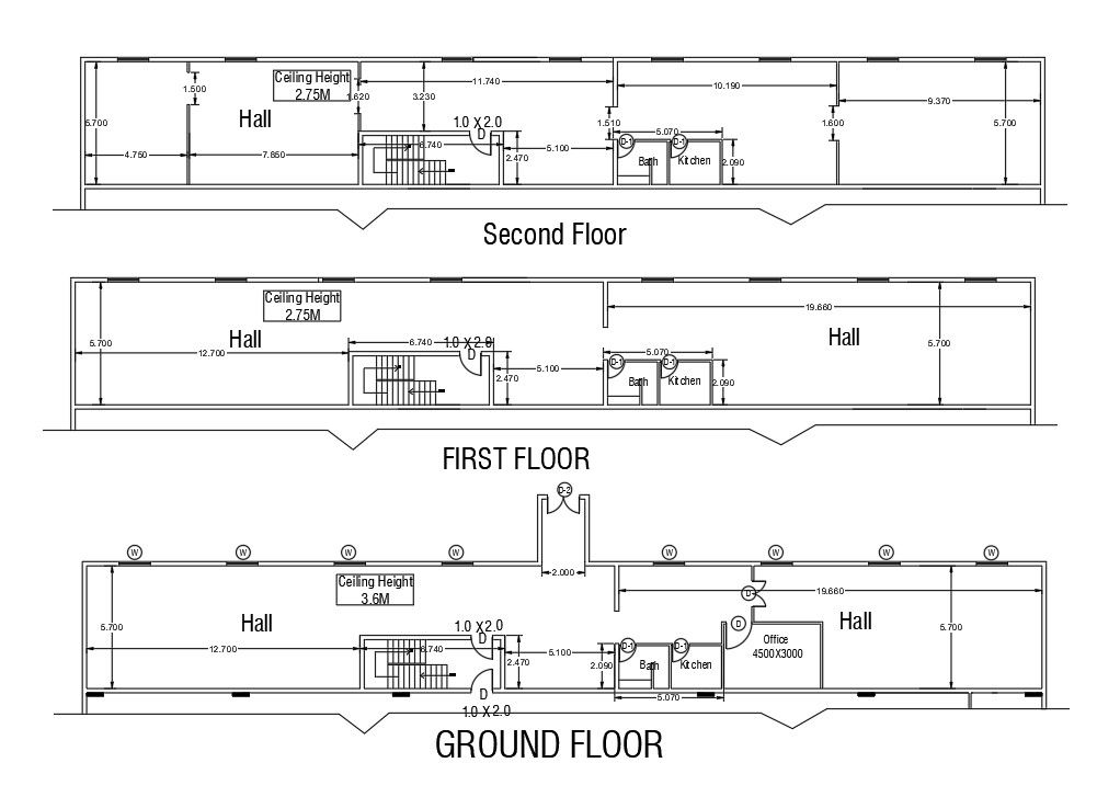 Ware House Drawing Floor Plan Download DWG File