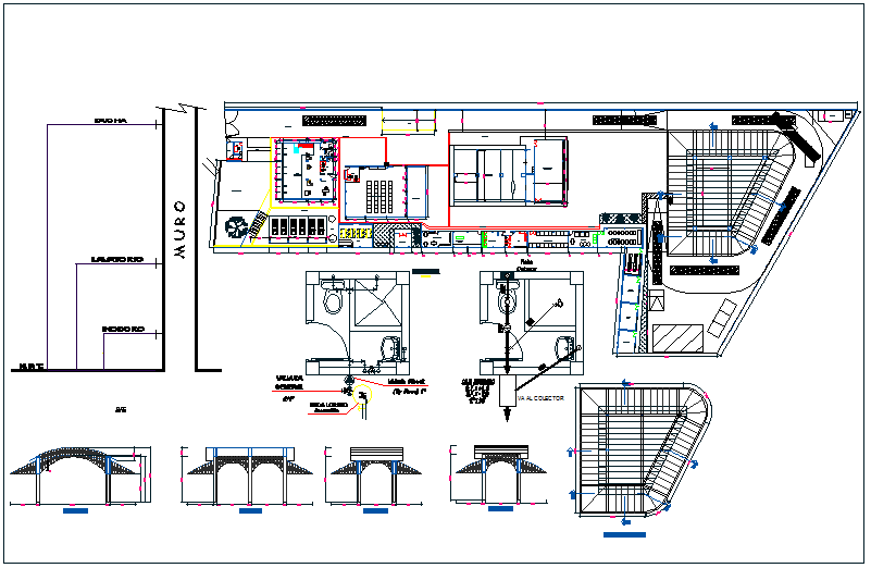Warehouse plan detail view dwg file