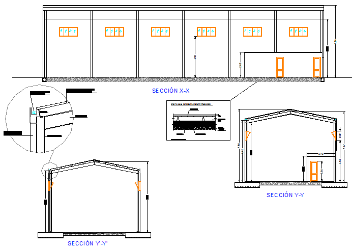 Warehouse store section detail dwg file