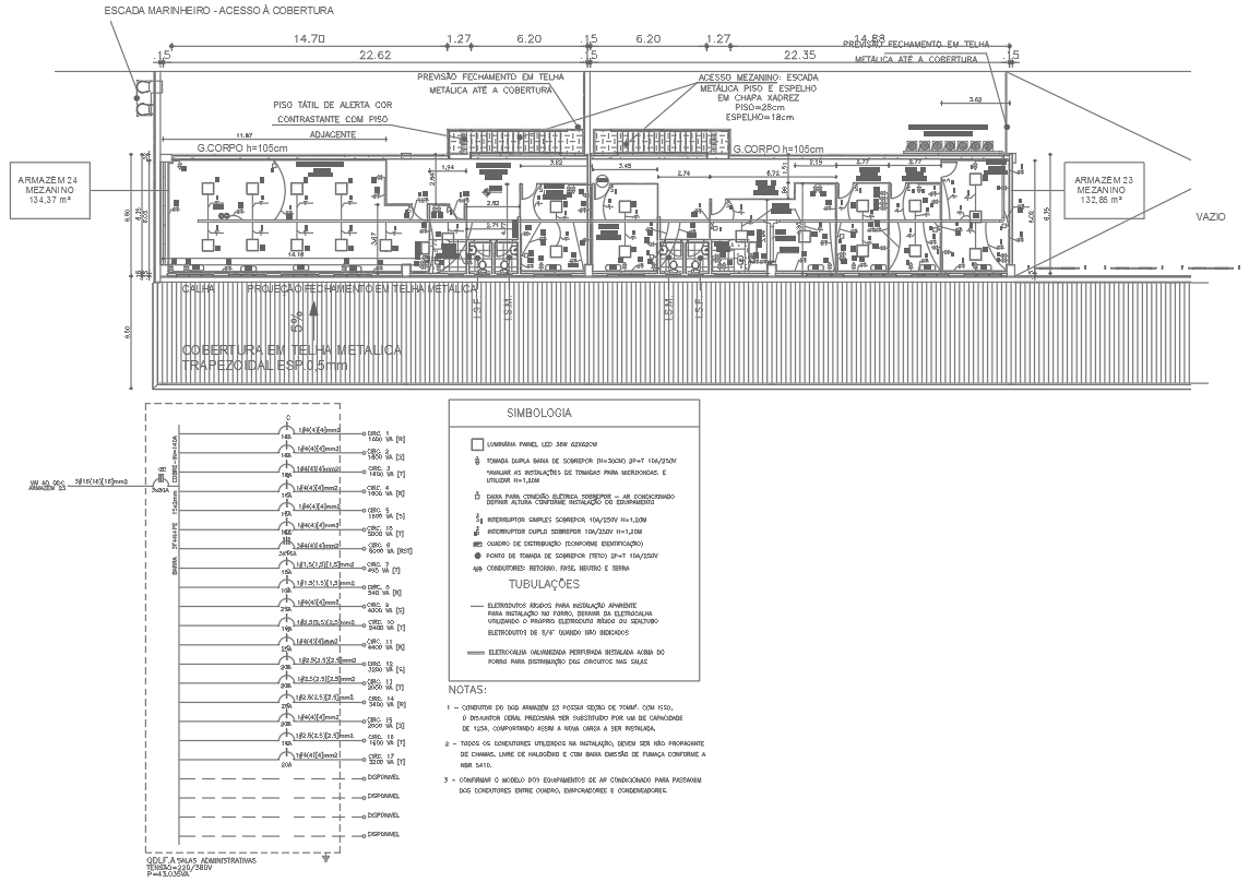 AutoCAD DWG of Warehouse Floor Plan with Piping Layout