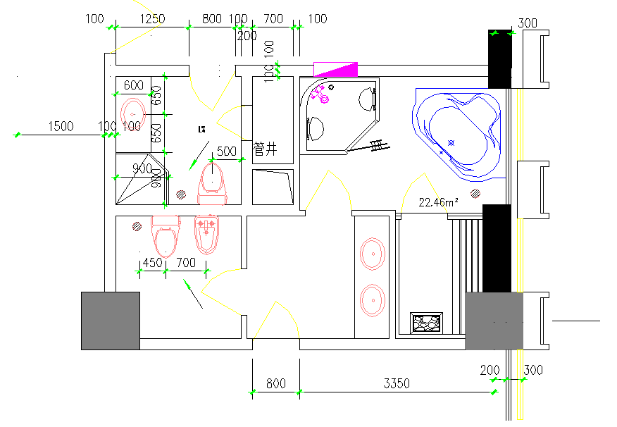 Wash Area & Bathroom Detail