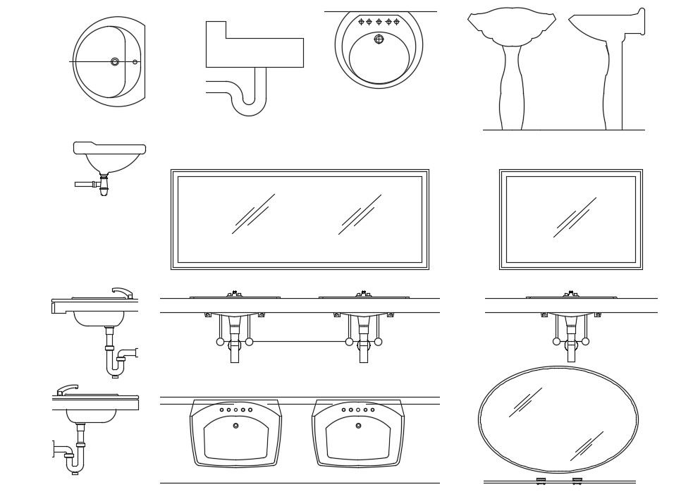 Wash Basie With Mirror Free CAD Blocks Download