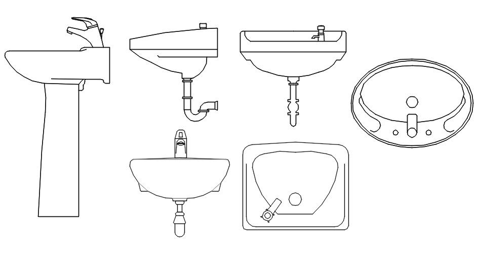 Wash Basin CAD Block DWG File