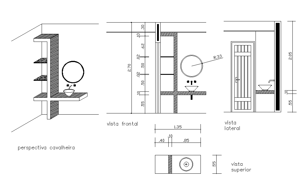 Wash Basin CAD Drawing Download Free DWG File