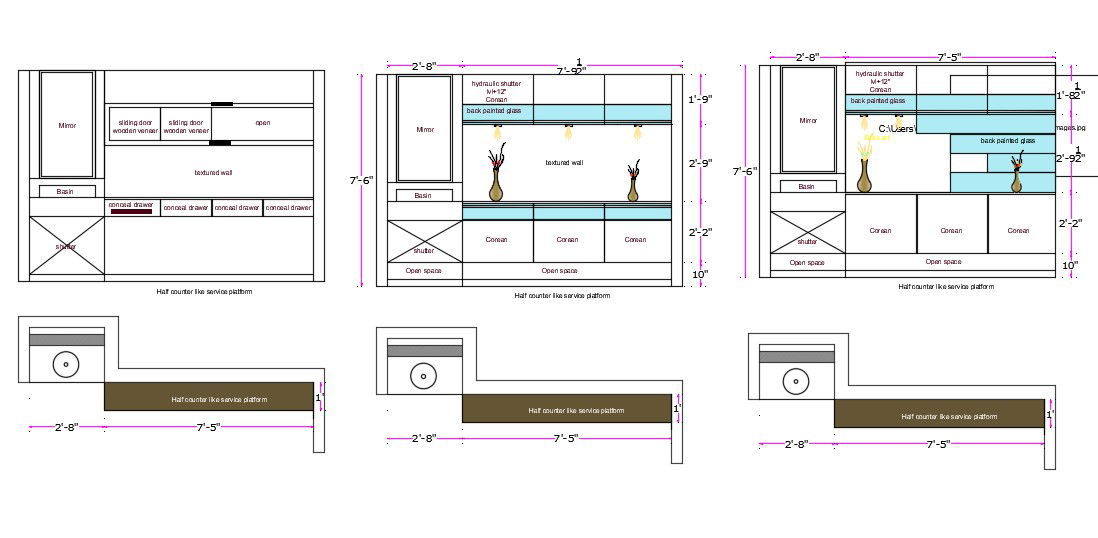 Wash Basin With Cupboard With Furniture Drawing Free Download DWG File
