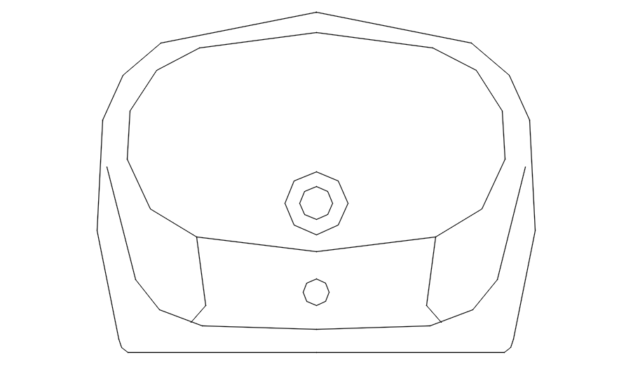 Washbasin drawing in AutoCAD 2D, dwg file, CAD file